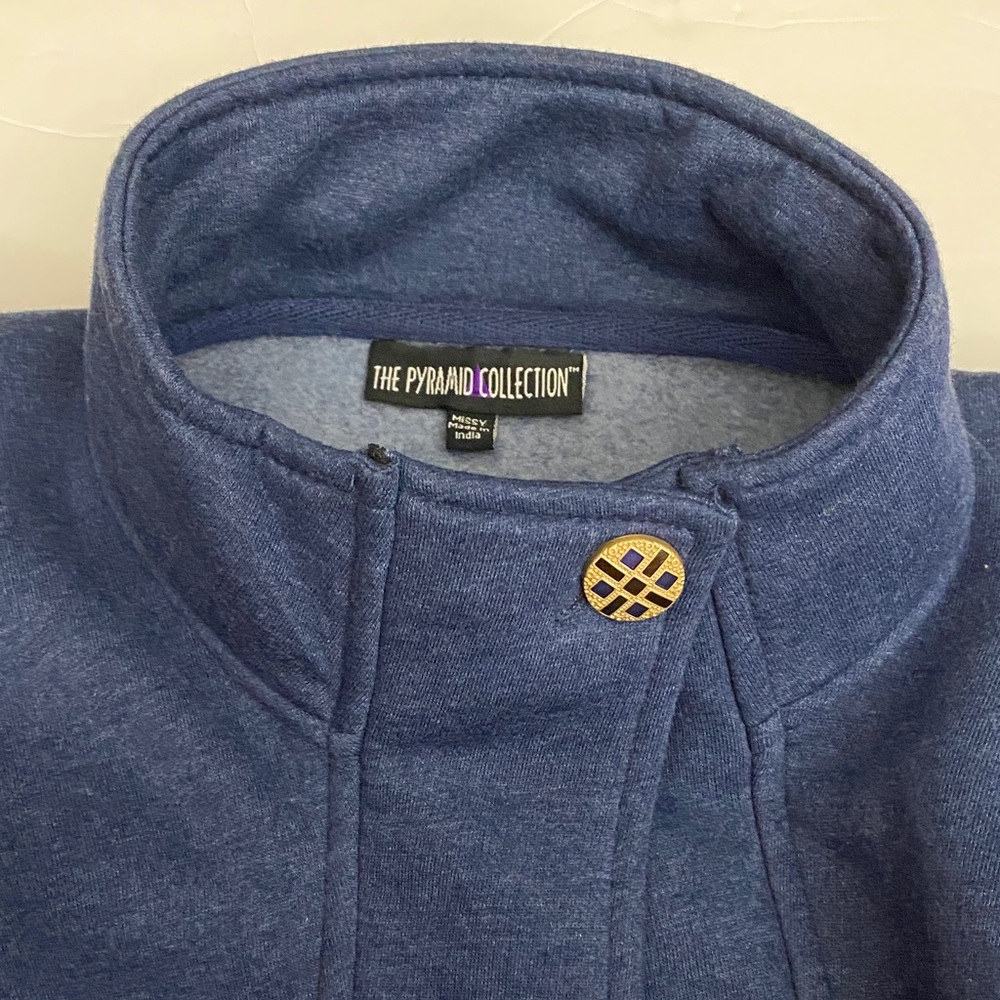 The Pyramid Collection Oversized Midnight Blue Women's Jacker Robe - Picture 6 of 16